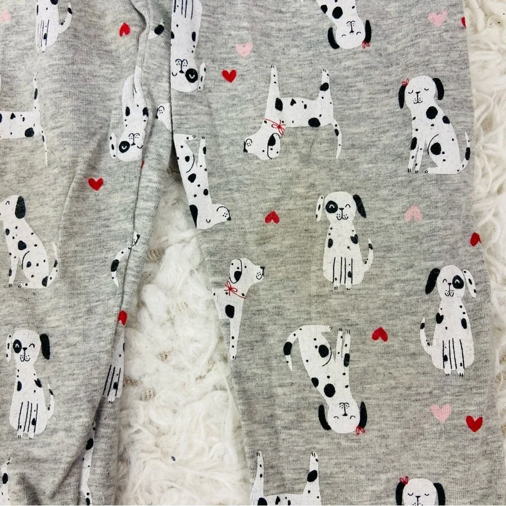 Carter's Pink & Gray dalmatian Dog pink ruffle long sleeve gray stretch leggings - Picture 12 of 17